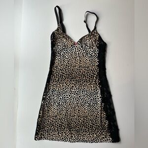 D&G Animal Print Chemise with Black Lace